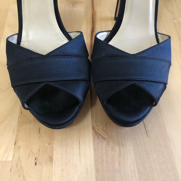 Charles David Black Satin Seduction Platform Heels - Picture 3 of 8